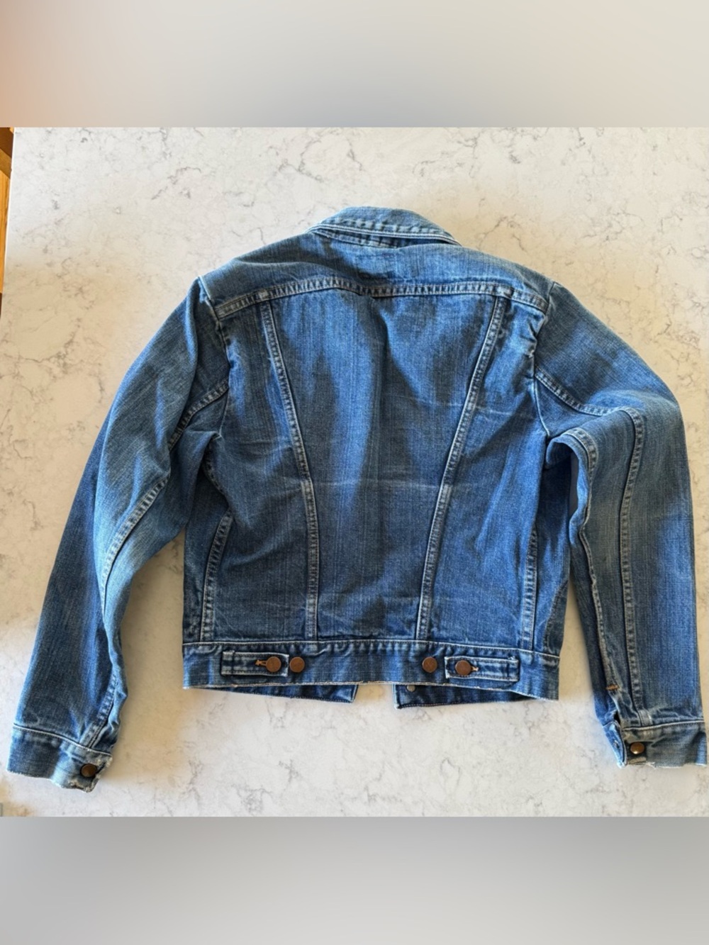 WRANGLER Vintage Women’s Blue Denim Trucker Jacket S/M - Picture 2 of 15